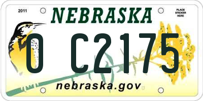 NE license plate 0C2175