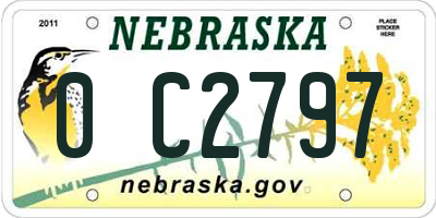 NE license plate 0C2797
