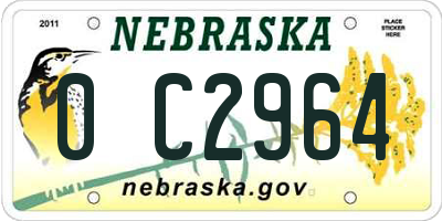 NE license plate 0C2964