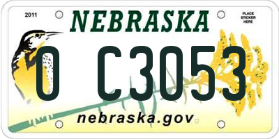 NE license plate 0C3053
