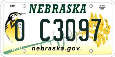 NE license plate 0C3097