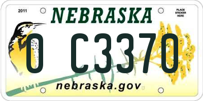 NE license plate 0C3370
