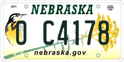 NE license plate 0C4178