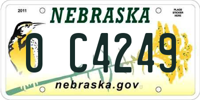 NE license plate 0C4249