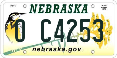 NE license plate 0C4253