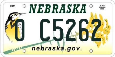 NE license plate 0C5262