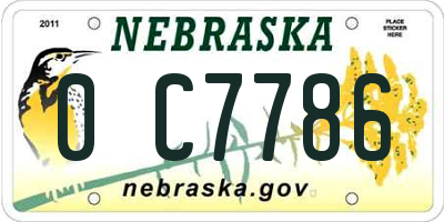 NE license plate 0C7786