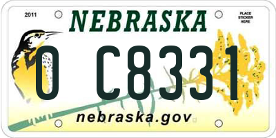 NE license plate 0C8331