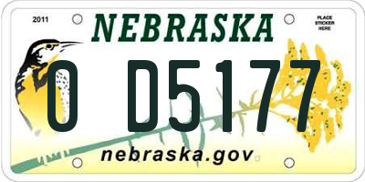 NE license plate 0D5177