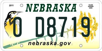 NE license plate 0D8719