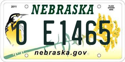NE license plate 0E1465
