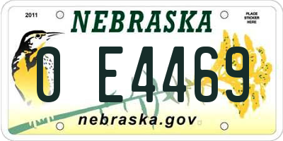 NE license plate 0E4469