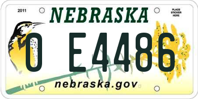 NE license plate 0E4486