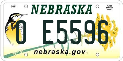 NE license plate 0E5596