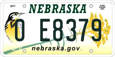 NE license plate 0E8379