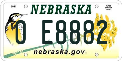 NE license plate 0E8882