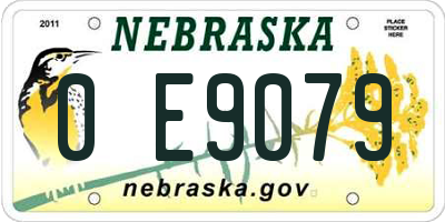 NE license plate 0E9079
