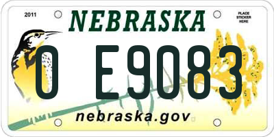 NE license plate 0E9083