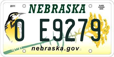 NE license plate 0E9279