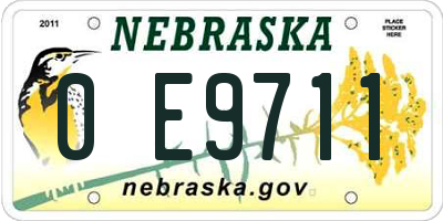 NE license plate 0E9711
