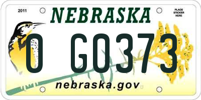 NE license plate 0G0373