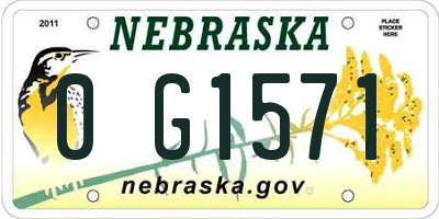 NE license plate 0G1571