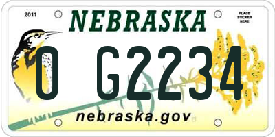 NE license plate 0G2234