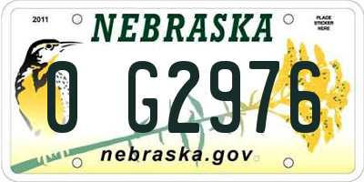 NE license plate 0G2976