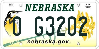 NE license plate 0G3202