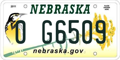 NE license plate 0G6509