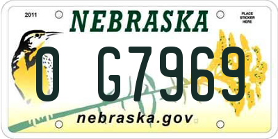 NE license plate 0G7969