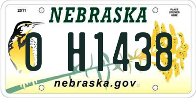 NE license plate 0H1438