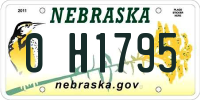 NE license plate 0H1795