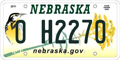 NE license plate 0H2270