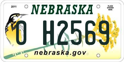 NE license plate 0H2569