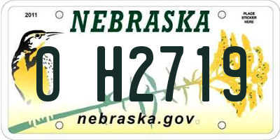 NE license plate 0H2719