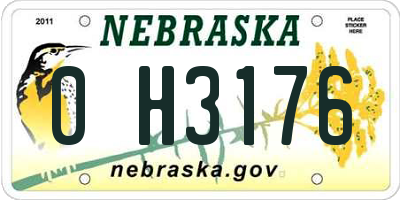 NE license plate 0H3176
