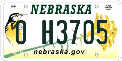 NE license plate 0H3705