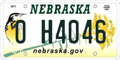 NE license plate 0H4046