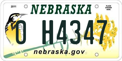 NE license plate 0H4347