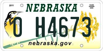 NE license plate 0H4673