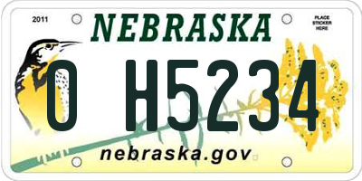 NE license plate 0H5234
