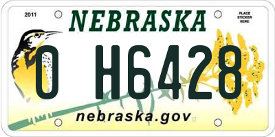 NE license plate 0H6428