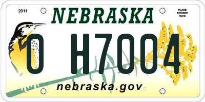 NE license plate 0H7004