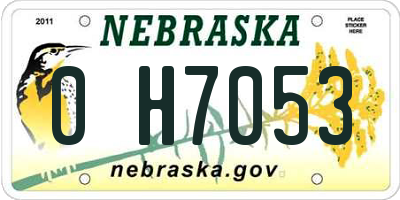 NE license plate 0H7053