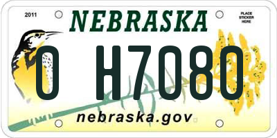 NE license plate 0H7080