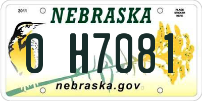 NE license plate 0H7081