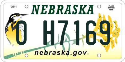 NE license plate 0H7169