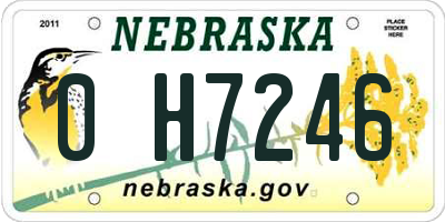 NE license plate 0H7246