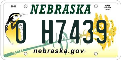 NE license plate 0H7439